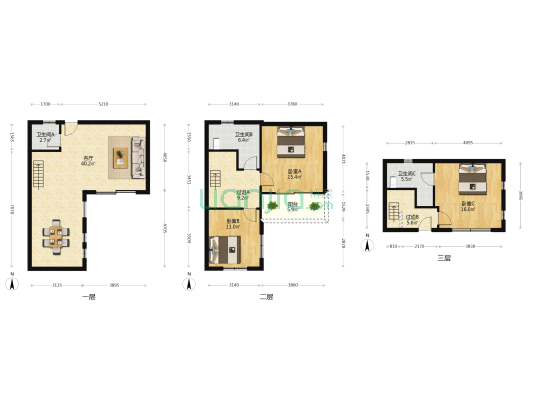 山水合悦 3室1厅3卫 131平方