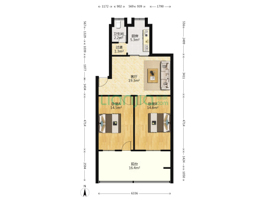 新生村巷农行宿舍 2室1厅1卫 76平方