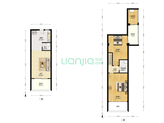 瀚恩尚都 2室1厅2卫 126平方