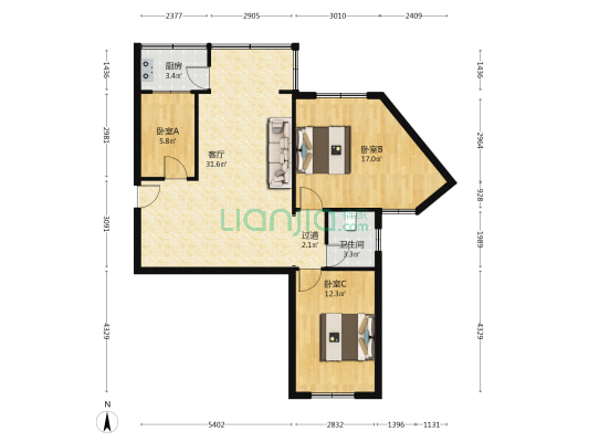 小龙坎正街186号 3室1厅1卫 98平方