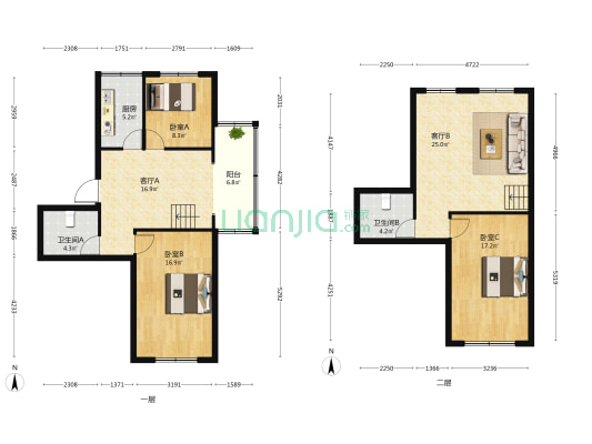农林路106号院 3室2厅2卫 101平方