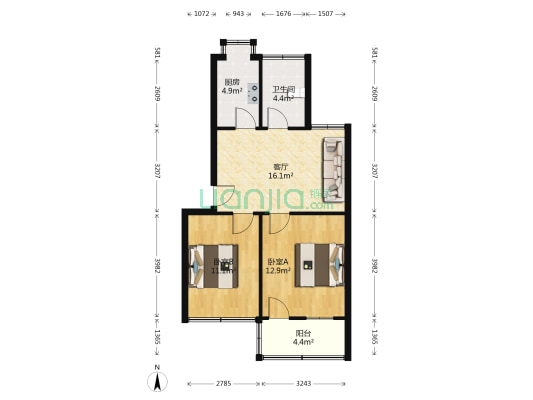 佳山二村 2室1厅1卫 63平方