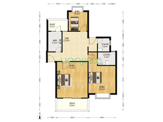 水木光华 3室0厅2卫 126平方