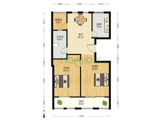 城开御园 2室1厅1卫 85平方