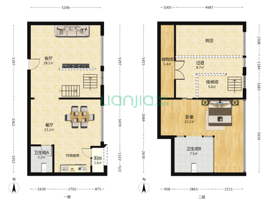 正成新天地B区 1室2厅2卫 40平方