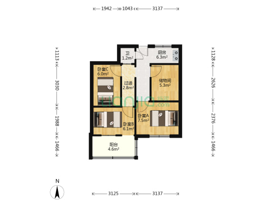 武宁桥小区 3室0厅1卫 48平方