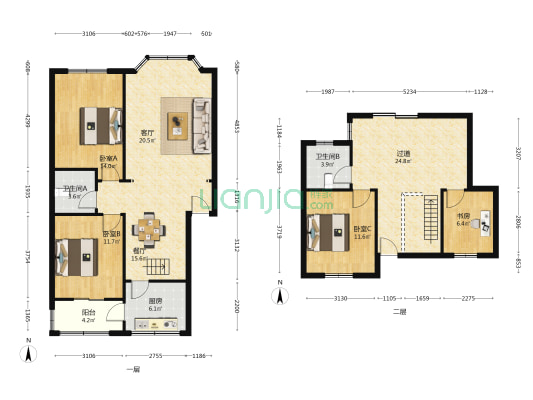 海正广场 4室2厅2卫 145平方