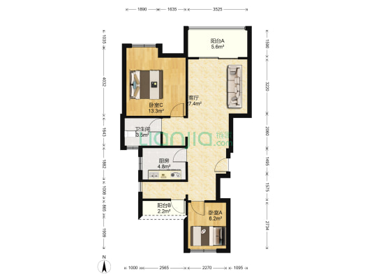蔚蓝四季 2室1厅1卫 81平方