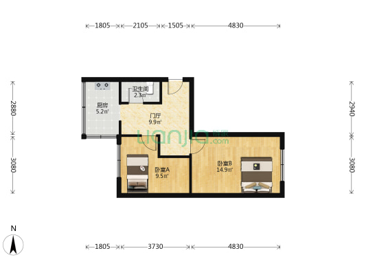 中民街 2室0厅1卫 50平方