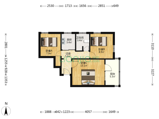 兰田大楼 3室0厅1卫 65平方