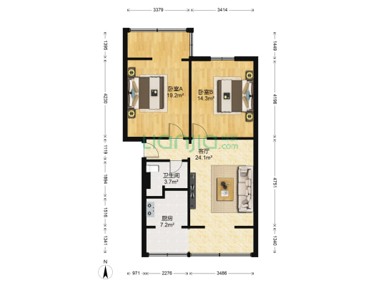 武阳中路257号 2室1厅1卫 79平方