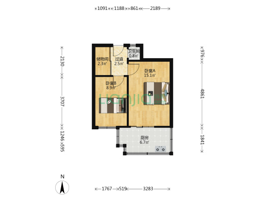 东大街145号院 2室0厅1卫 44平方