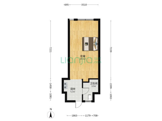 印象奉化城 1室0厅1卫 55平方