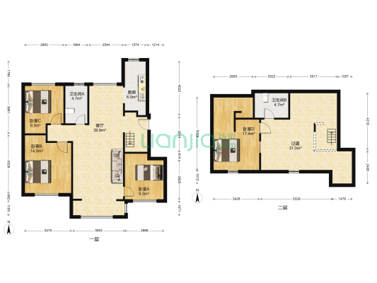 金地盈翠名轩 4室1厅2卫 110平方