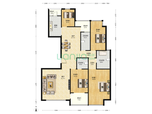 壹公馆 4室2厅3卫 227平方