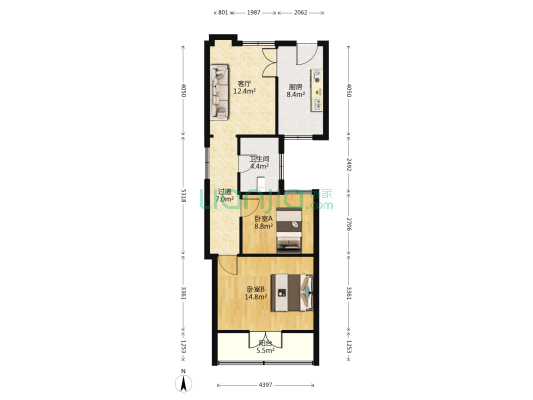 三官弄6号 2室1厅1卫 71平方