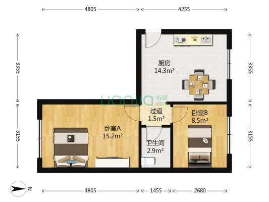 康安路 2室0厅1卫 57平方