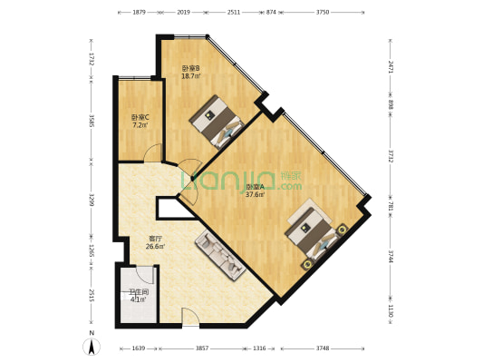 深业大厦 3室1厅1卫 133平方