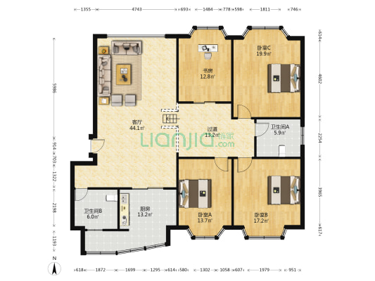 和雒苑 4室1厅2卫 173平方