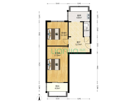 信用社宿舍 2室1厅1卫 49平方