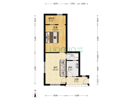 大兴村 1室1厅1卫 44平方