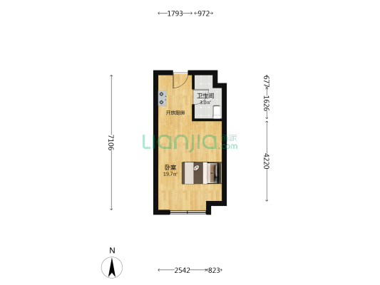 乐府新天地 1室0厅1卫 34平方