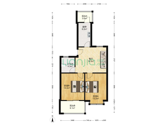 和顺雅苑南区 2室1厅1卫 73平方