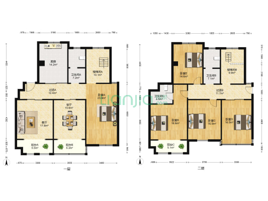 惠蒲新世纪 5室2厅3卫 241平方