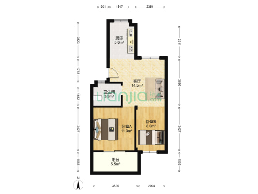 南溪家园（二区） 2室1厅1卫 80平方