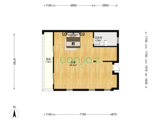君悦山八区 1室0厅1卫 81平方