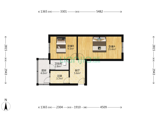 顺河苑 2室1厅1卫 48平方