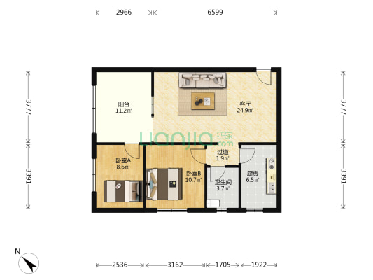五人支路8附2号 2室1厅1卫 83平方