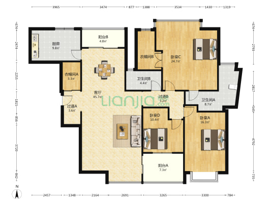 徐东嘉园 3室1厅2卫 193平方
