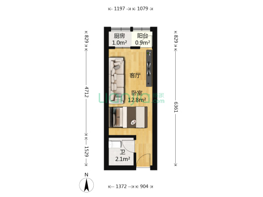 畔园居 1室0厅1卫 28平方
