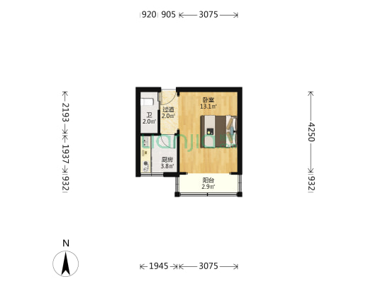 甘肃省财贸学校家属院 1室0厅1卫 26平方