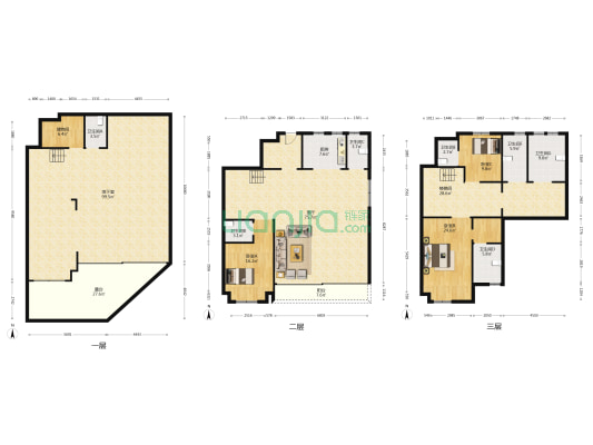 国泰云麓 3室1厅7卫 361平方