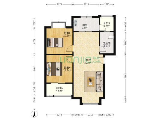 惠安东苑 2室1厅1卫 78平方