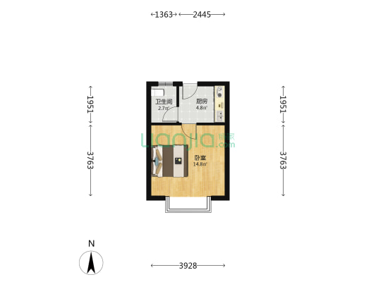 柯南旺角小区 1室0厅1卫 32平方