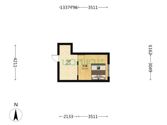 利民街2号院 1室0厅0卫 25平方