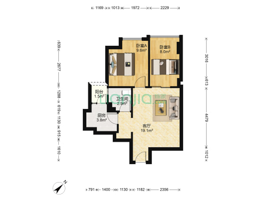 和音晶座 2室1厅1卫 53平方
