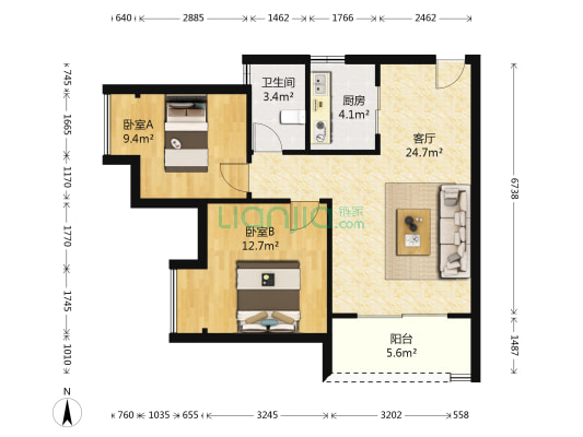 鱼洞燃气小区 2室1厅1卫 71平方