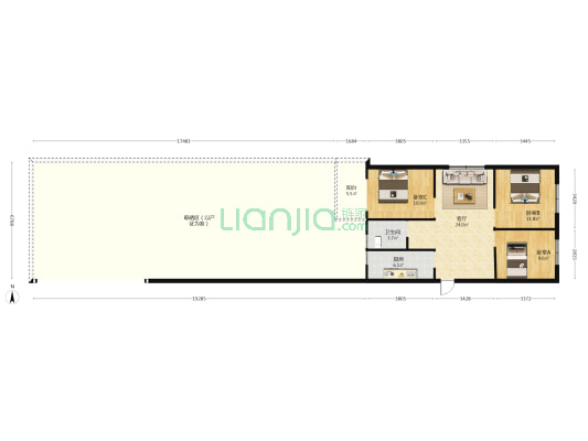 繁华世家 3室1厅1卫 92平方