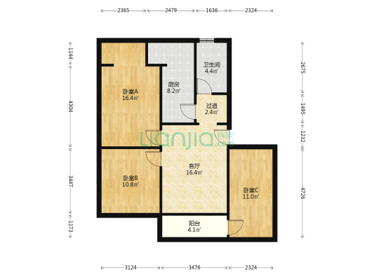 永泰雅居 3室1厅1卫 82平方