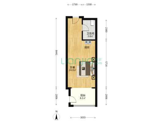 保利怡方都汇大厦 1室0厅1卫 49平方