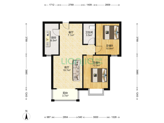 小区位于华阳路北 精装修没住过-户型图
