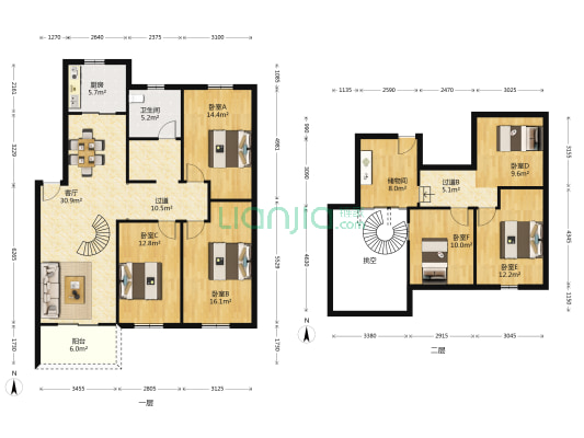 海景花园D区 6室1厅1卫 122平方