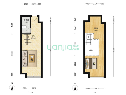 龙湖汉峪光年 1室1厅1卫 43平方