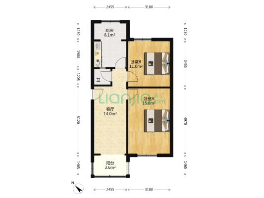 恒德路4号 2室1厅1卫 50平方