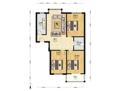 精装三室，视野宽阔，中间层全天采光房本满五唯一-涿州翡翠城户型图