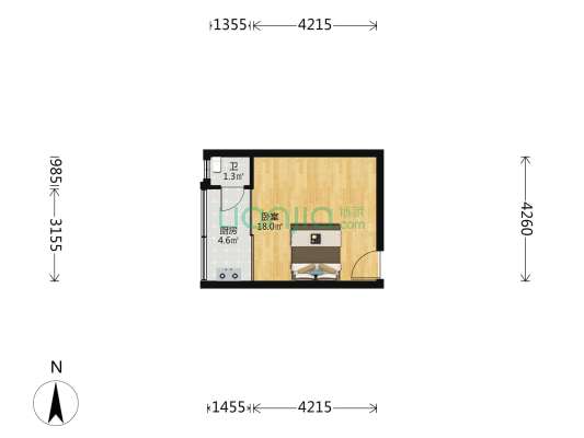 文昌北路6号 1室0厅1卫 30平方